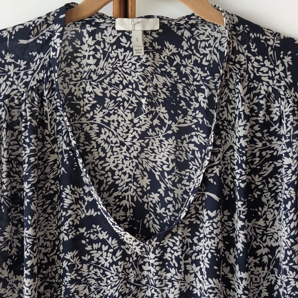 Joie Suela Printed Silk Top Blouse S
